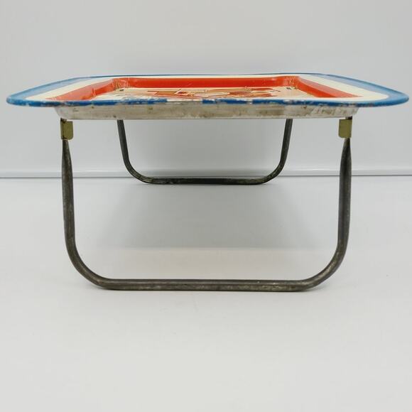 Vintage 1960's Tin Children's TV Tray Bozo the Clown on TV w/ Folding Legs - Picture 5 of 10